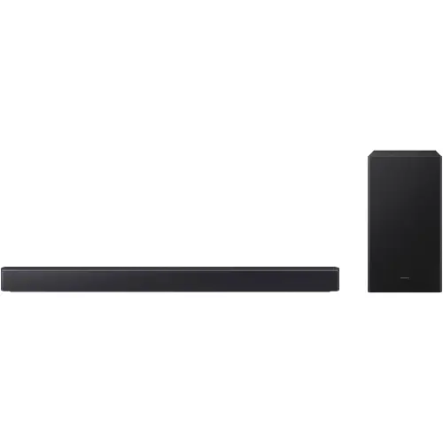 Reducere 19% - Soundbar Samsung HW-B450F, 2.1, 300W, Bluetooth, Wi-Fi, Subwoofer wireless, Dolby Audio, HDMI eARC, Negru 1 Soundbar Samsung HW-B450F