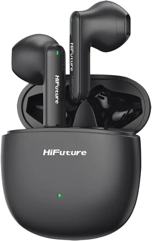 Reducere 44% - Casti True Wireless In Ear HiFuture Colorbuds 2, Bluetooth, Soft Bass, Pana la 20 de ore autonomie, IPX5 (Negru) 1 Casti True Wireless In Ear HiFuture Colorbuds 2
