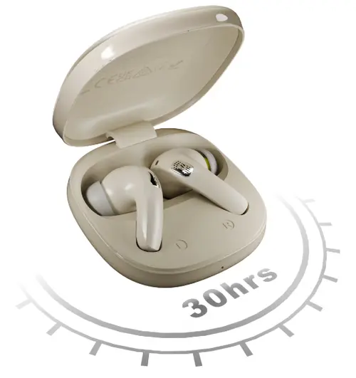 Reducere 29% - Casti True Wireless In Ear HiFuture Sonic Core, Bluetooth 5.4, ANC, ENC, Pana la 30 de ore autonomie, IPX5 (Bej) 1 Casti True Wireless In Ear HiFuture Sonic Core