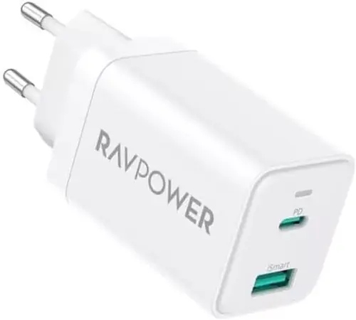 Reducere 21% - Incarcator retea RavPower RP-PC171, 45W, GaN PD, USB-C, USB-A (Alb) 1 Incarcator retea RavPower RP-PC171
