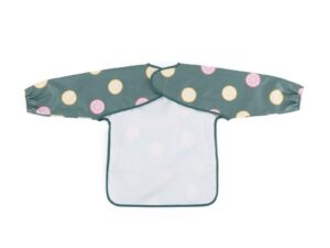 Baveta impermeabila PetiteMars cu maneci lungi 38x42 cm 24 luni+ Beige Citrus
