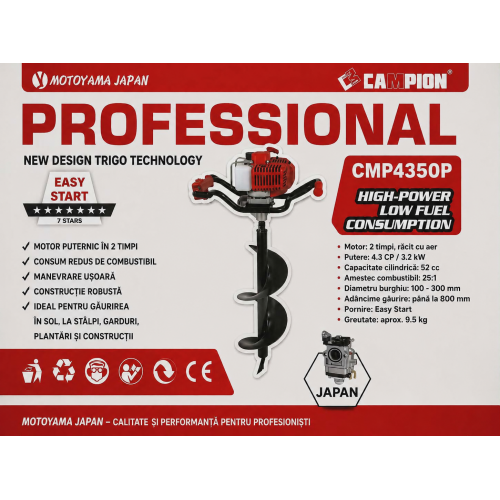 Reducere 22% - Motoburghiu pe benzina 8.5CP, motor 2 timpi 1 Motoburghiu pe benzina 8.5CP