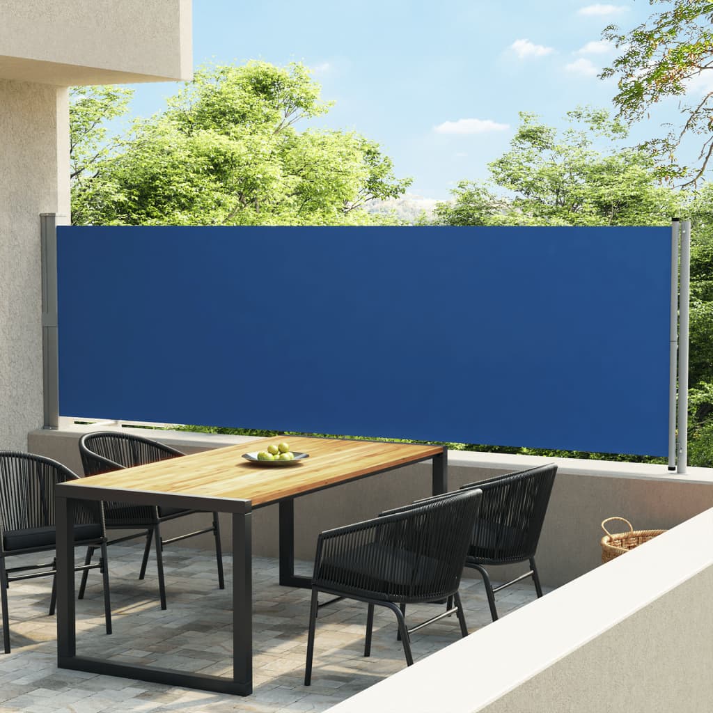 Reducere 80% - Gossi copertina laterala retractabila de terasa, albastru, 140x600 cm 1 Gossi copertina laterala retractabila de terasa