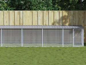 Gossi cotet pui cu acoperis gri deschis 1003x98x90 cm otel galvanizat