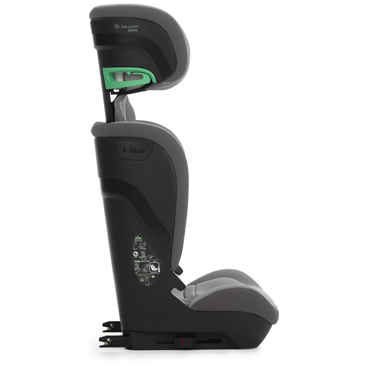 Reducere 53% - Scaun auto pentru copii Be Cool Bravo Be Smoke I-Size, 100-150 cm, 4-12 ani, cu isofix, inclinare anatomica, conform cu standardul european de securitate ECE R129 2 100-150 cm