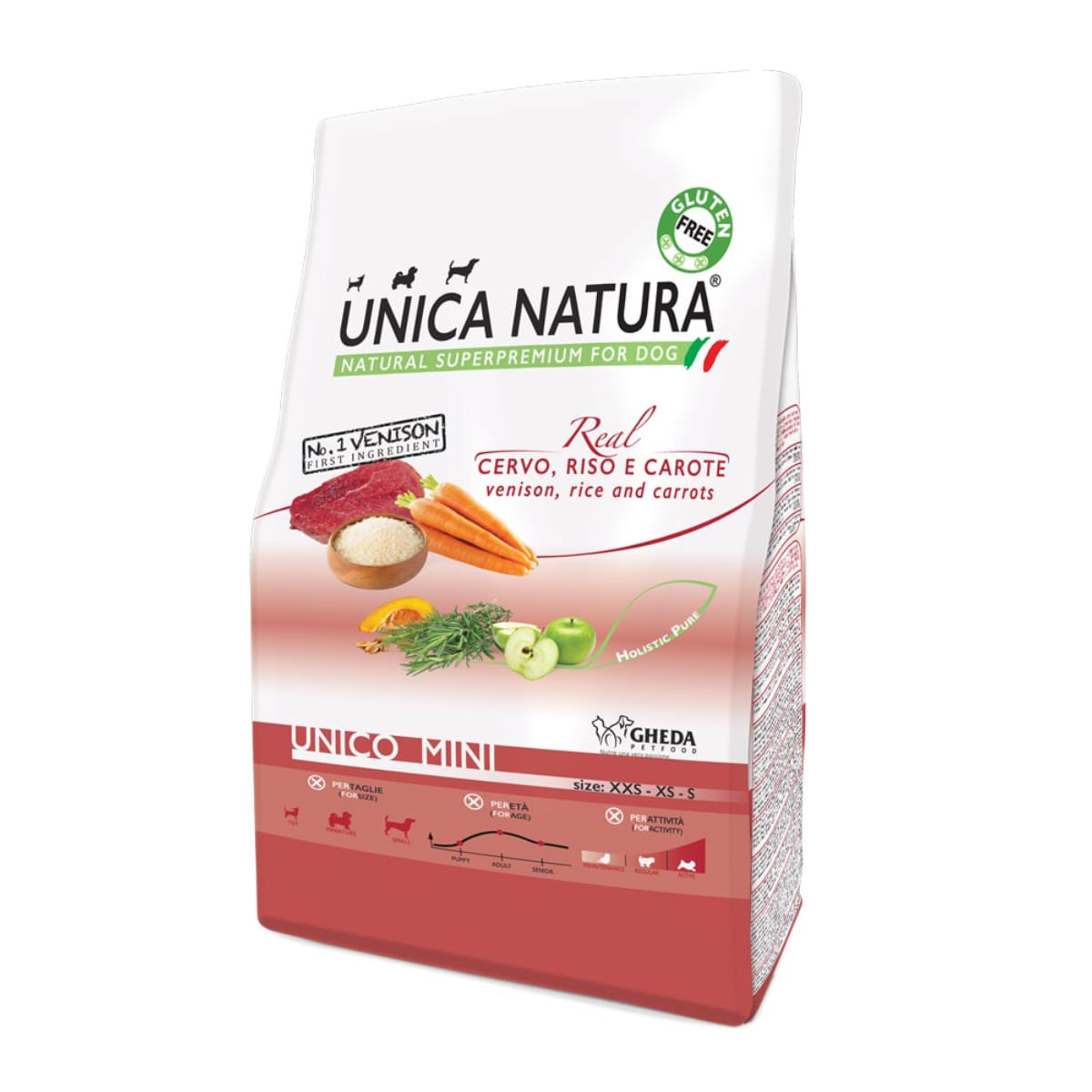 Reducere 30% - UNICA Natura Mini, XS-S, Căprioară și Orez, hrană uscată câini, 2.5kg 2 XS-S
