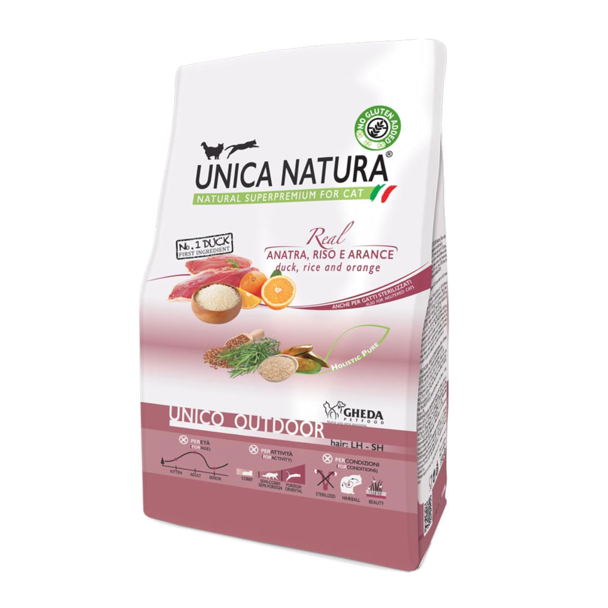 Reducere 30% - UNICA Natura Outdoor, Rață și Orez, hrană uscată pisici, 1.5kg 2 Rață și Orez