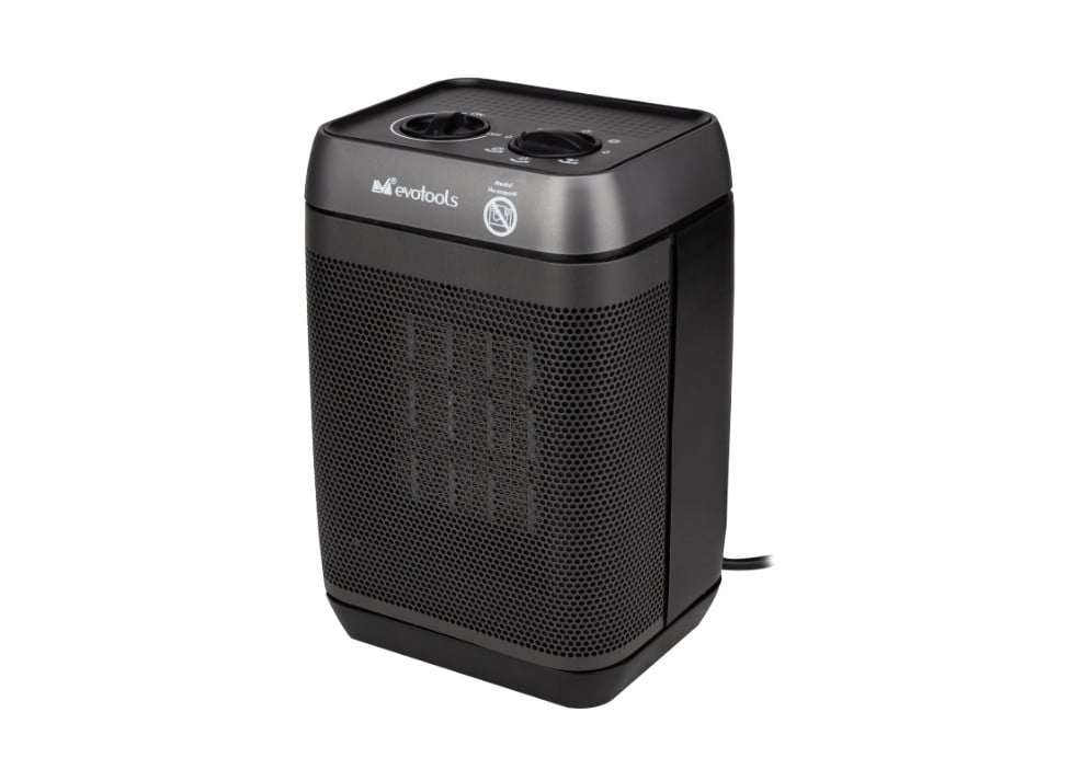 Reducere 24% - Aeroterma Electrica 1500W Rotire 90° Cu Rezistenta Ceramica, 110 m³/h, 3 trepte, Evotools 681915 1 Aeroterma Electrica 1500W Rotire 90° Cu Rezistenta Ceramica