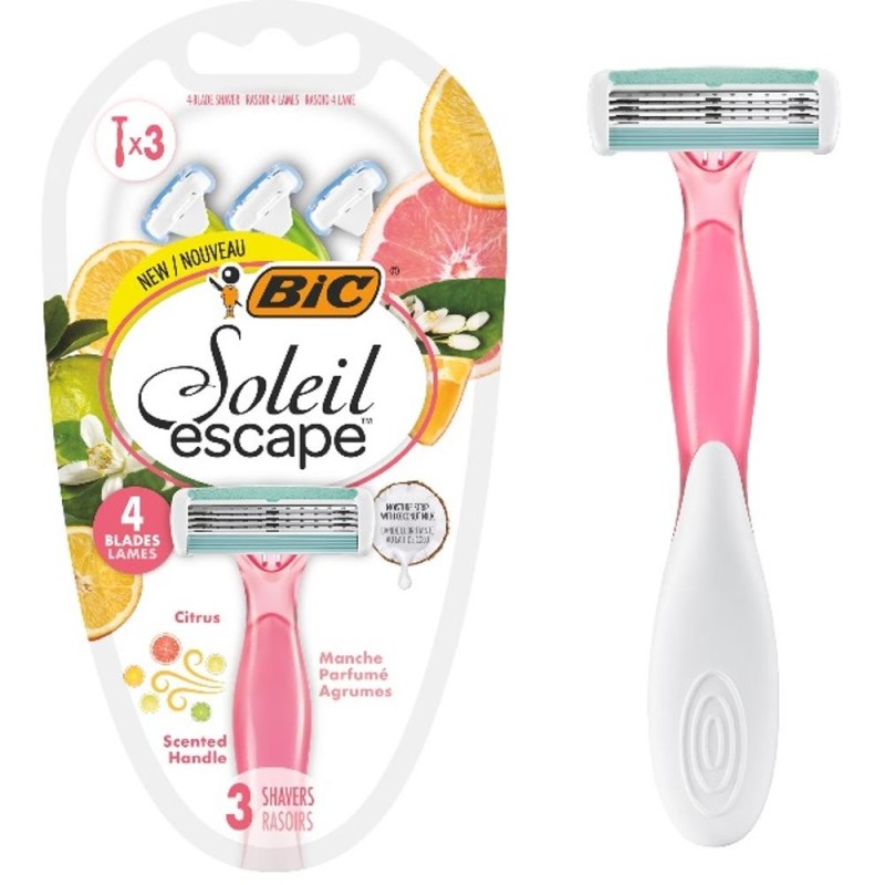 Reducere 14% - Aparat de Ras Bic Soleil Escape Citrus, Femei, 4 Lame, 3 Bucati 1 Aparat de Ras Bic Soleil Escape Citrus