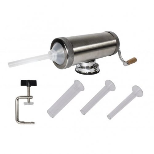 Reducere 49% - Aparat de umplut Carnati Elefant KY-2005S, 2.5 kg, INOX ALIMENTAR, Orizontal+ 3 palnii 1 Aparat de umplut Carnati Elefant KY-2005S