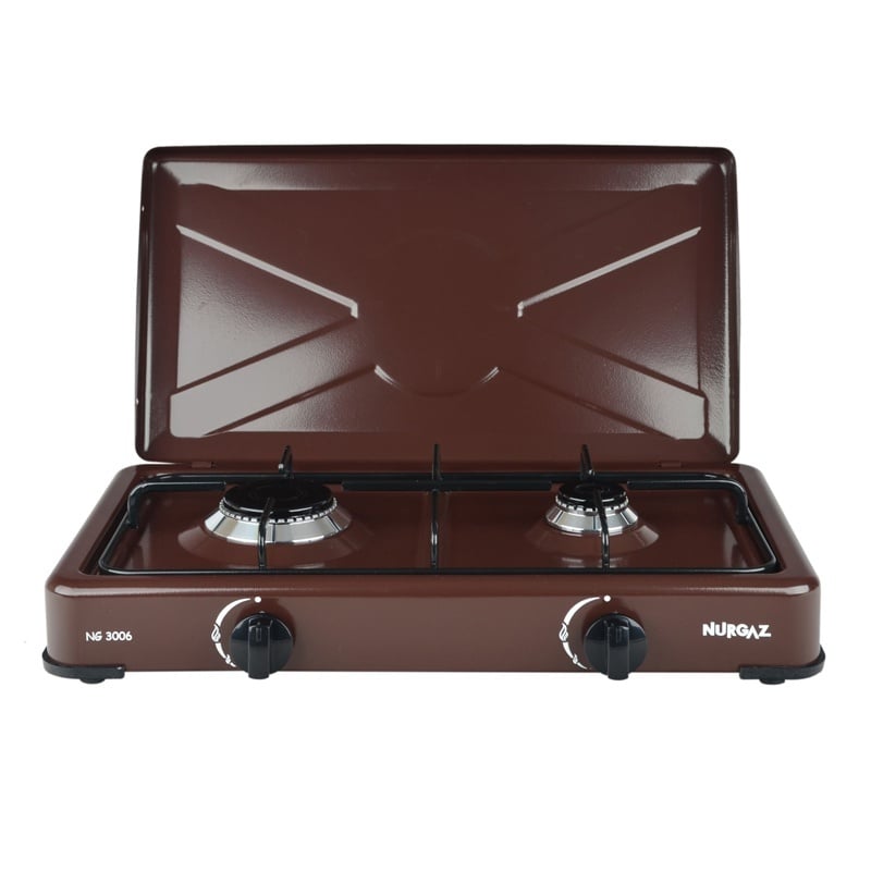 Reducere 54% - Aragaz 2 arzatoare 1.5KW, 50x36 cm, 1.5kw Maro, NURGAZ 1 Aragaz 2 arzatoare 1.5KW