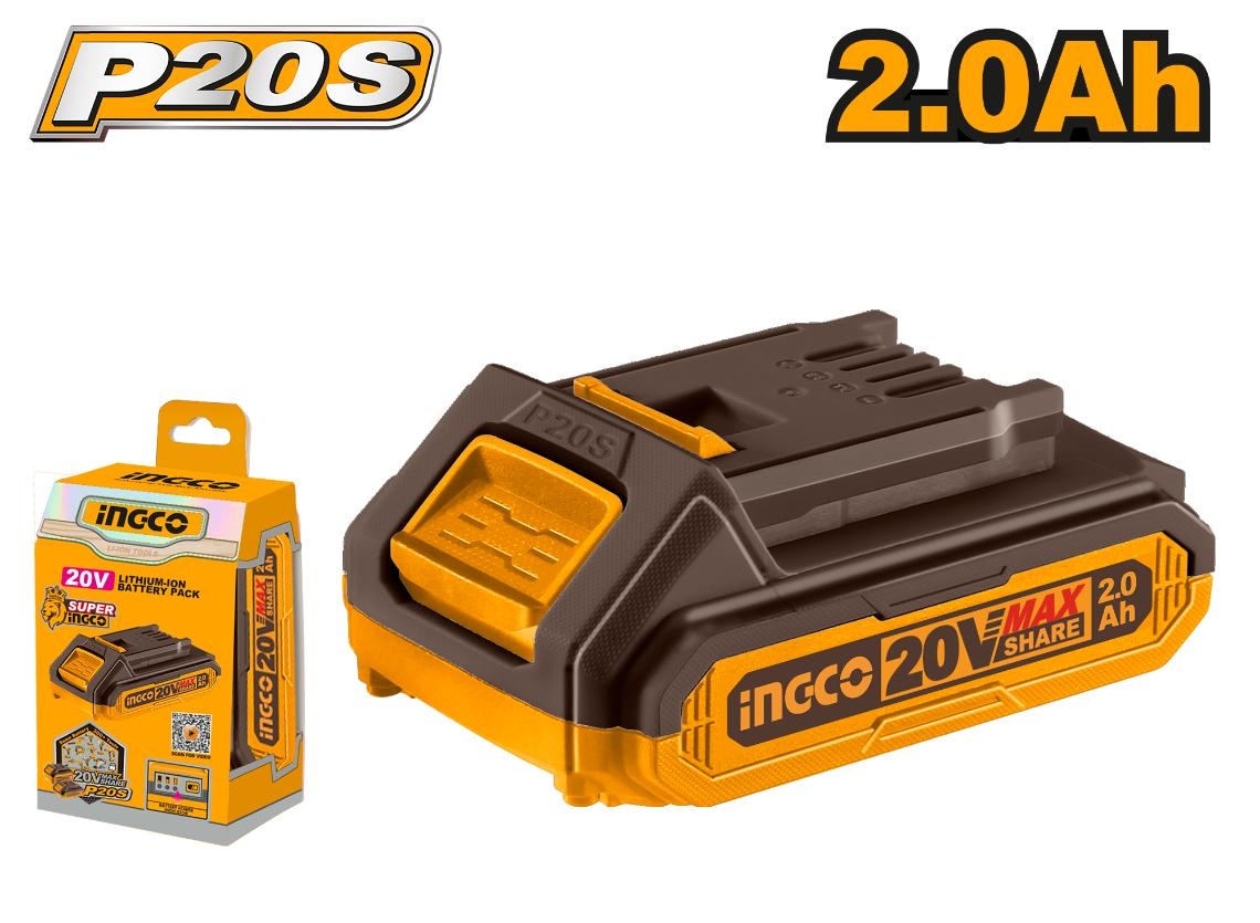 Reducere 16% - Baterie (Acumulator) 20V 2Ah P20S, Ingco FBLI2001 1 Baterie (Acumulator) 20V 2Ah P20S