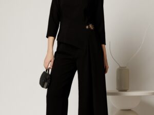 Bluza neagra dama asimetrica de ocazie