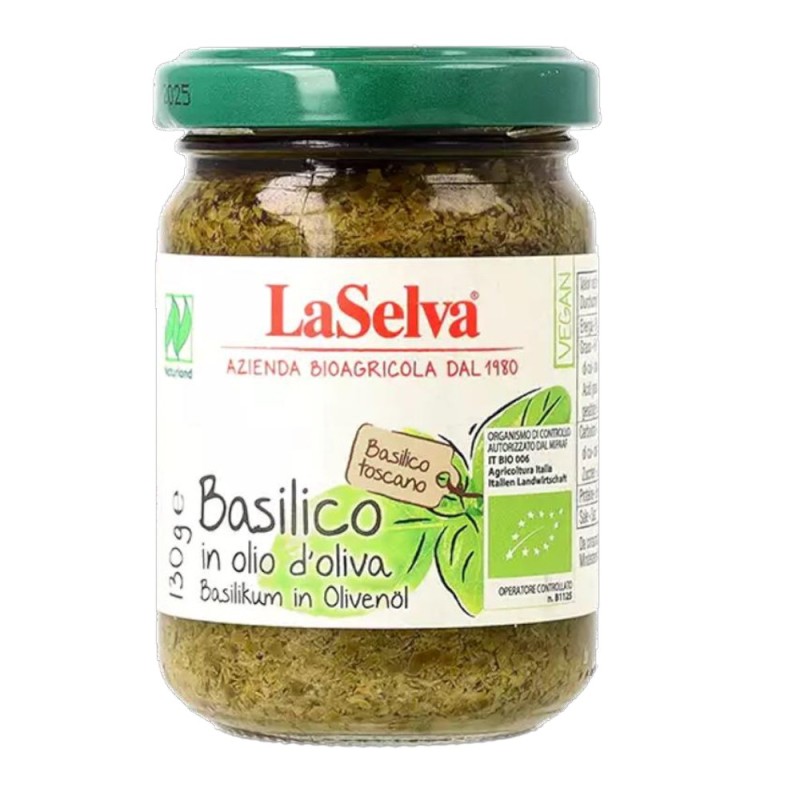 Reducere 14% - Busuioc Bio in Ulei de Masline, 130 g, LaSelva 1 Busuioc Bio in Ulei de Masline