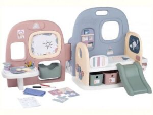 Centru de ingrijire pentru papusi Smoby Baby Care Childcare Center albastru roz cu accesorii