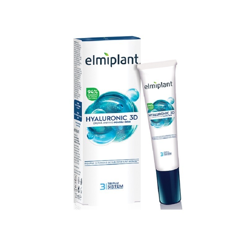 Reducere 14% - Crema Antirid de Ochi Elmiplant cu Acid Hialuronic, 15 ml 1 Crema Antirid de Ochi Elmiplant cu Acid Hialuronic