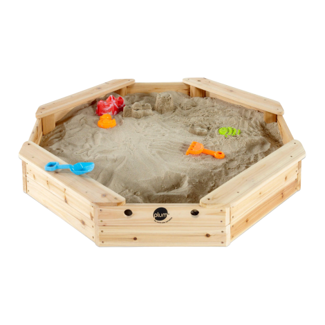 Reducere 50% - Cutie hexagonala din lemn pentru nisip Treasure Beach 104x104 cm, cu prelata 1 Cutie hexagonala din lemn pentru nisip Treasure Beach 104x104 cm