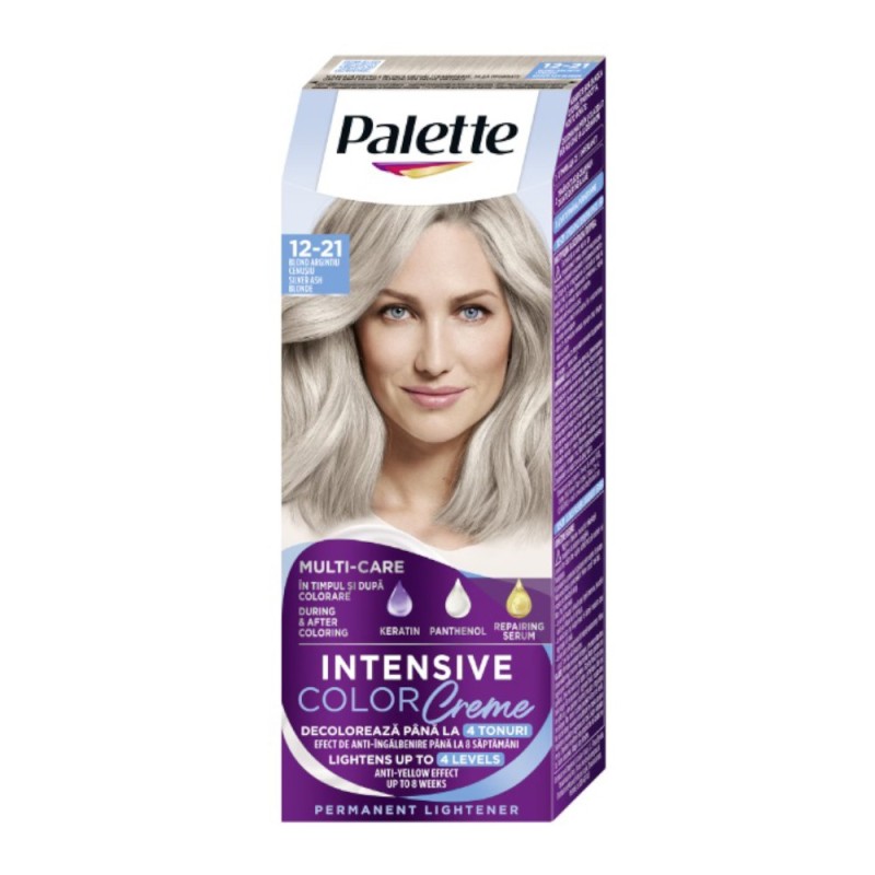 Reducere 20% - Decolorant Schwarzkopf Palette Intensive Color Creme 12-21 Blond Argintiu Cenusiu, 110 ml 1 Decolorant Schwarzkopf Palette Intensive Color Creme 12-21 Blond Argintiu Cenusiu