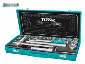 Trusa scule / chei tubulare TOTAL 1/2 cu antrenor 24 piese (INDUSTRIAL)