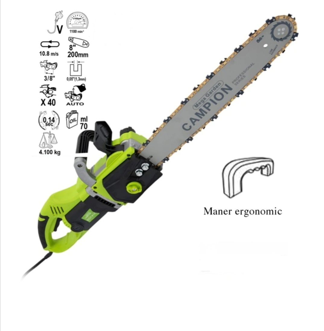 Reducere 42% - Drujba electrica 3000w, 10.8m.s, ungere automata, 400mm, frana, Campion CMP1160 2 10.8m.s