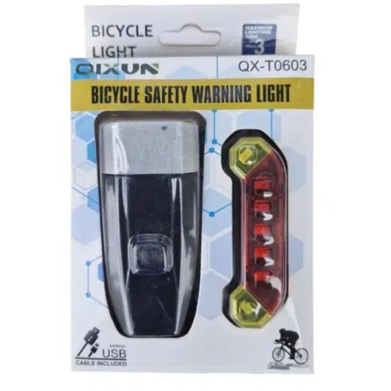 Reducere 14% - Far cu Stop pentru Bicicleta, QX-T0603, Incarcare prin USB, Z-tools 1 Far cu Stop pentru Bicicleta
