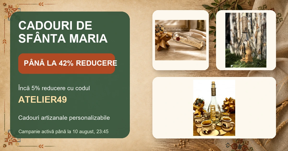 Atelier49: cadouri de Sfânta Maria cu până la 42% reducere 2 Atelier49: cadouri personalizabile de Sfânta Maria cu reduceri și cod suplimentar