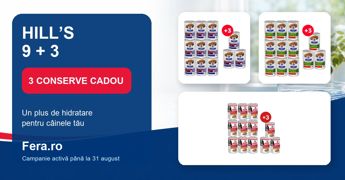 Fera: pachete Hill’s pentru câini cu 9 conserve și 3 conserve cadou