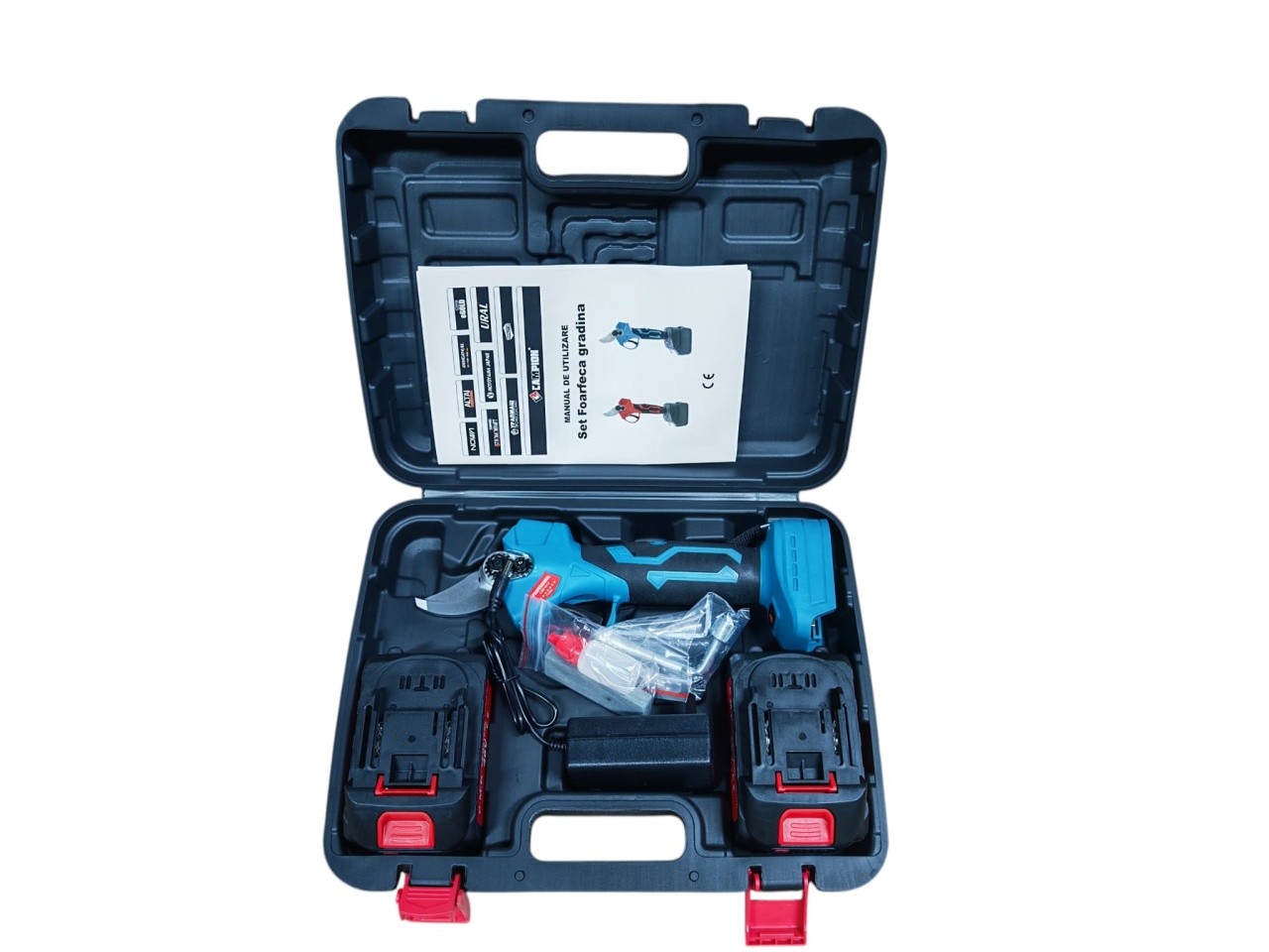 Reducere 51% - Foarfeca electrica cu 2 acumulatori 48V x 8AH, pentru gradina, diametru taiere 27mm, Valiza, profesional e-XPERT ORIGINAL Protools CMP1612 2 pentru gradina
