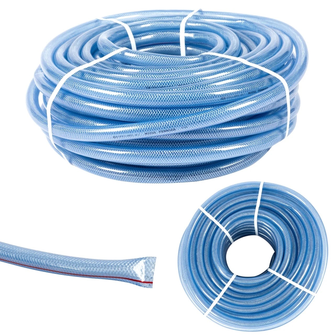 Reducere 6% - Furtun transparent cu insertie 3/4 (24mm) 50m 160, furtun PVC armat pentru apa si uz general 1 Furtun transparent cu insertie 3/4 (24mm) 50m 160