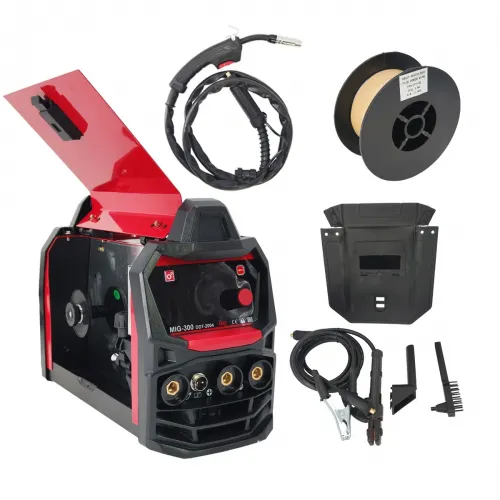 Reducere 23% - Invertor/Aparat de sudura MIG/MMA cu Electrozi si Sarma, + Rola Sarma 0.8-1.0 mm Cadou 1 Invertor/Aparat de sudura MIG/MMA cu Electrozi si Sarma