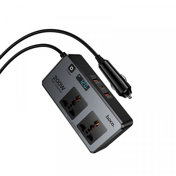 Reducere 3% - Invertor Electric Auto HOCO Z66, 200W 1 Invertor Electric Auto HOCO Z66