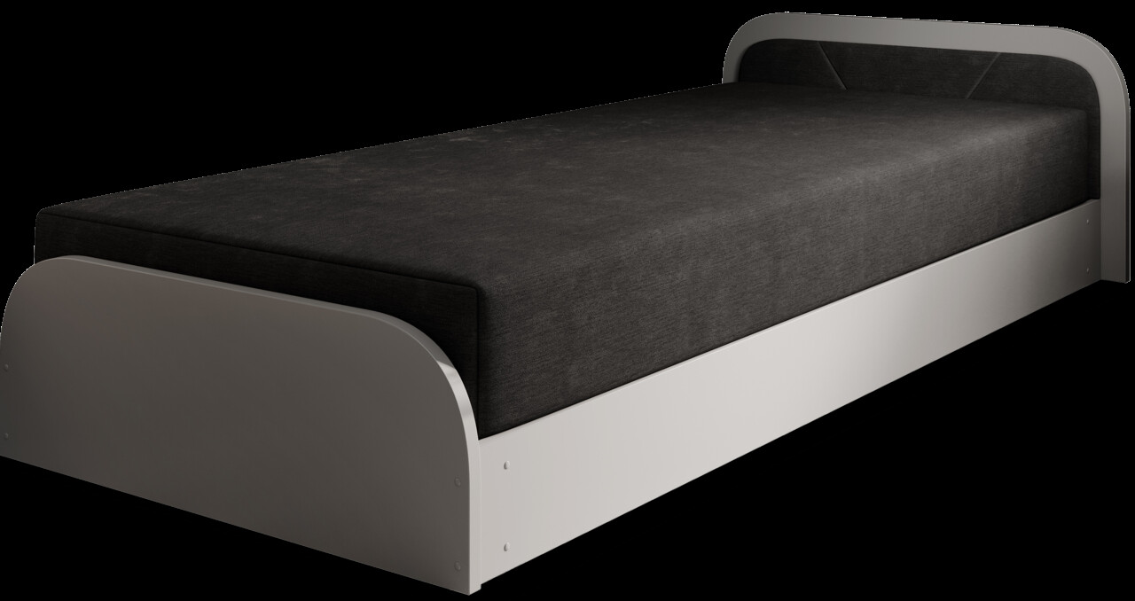 Reducere 13% - Pat pentru camera copilului, deschidere stanga, 80x190 cm, ELTAP, LT-GR-04AL, Parys, lemn/poliester, gri deschis/negru 2 deschidere stanga