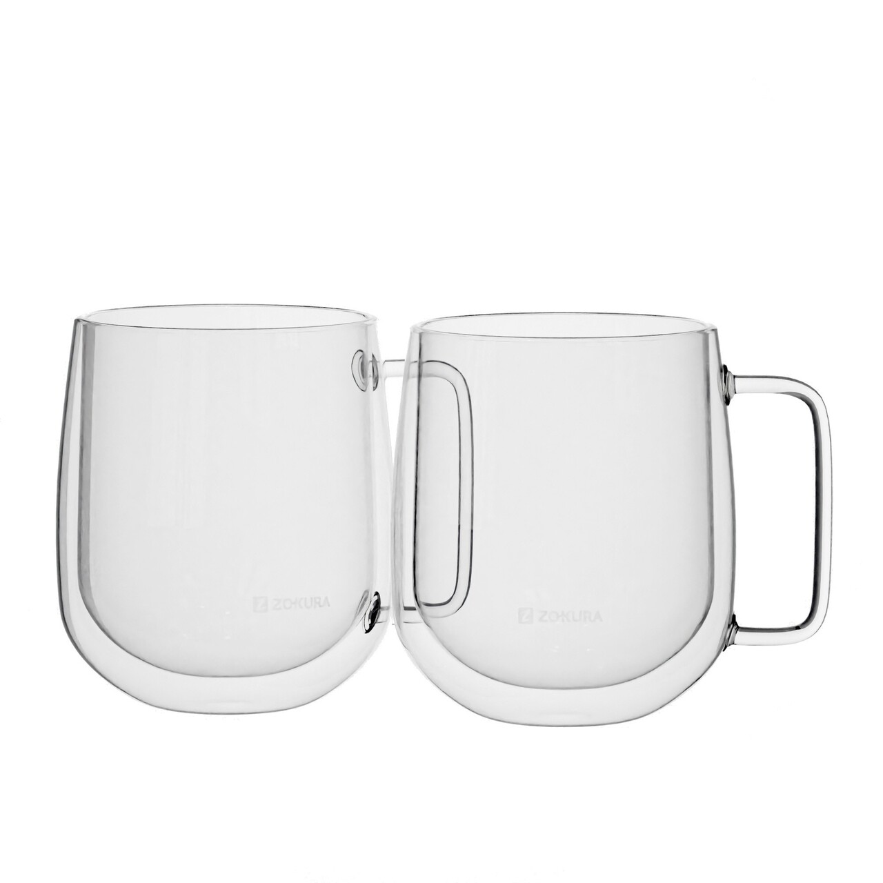 Reducere 50% - Set 2 cani sticla, cu perete dublu, 450ml - Zokura 1 Set 2 cani sticla
