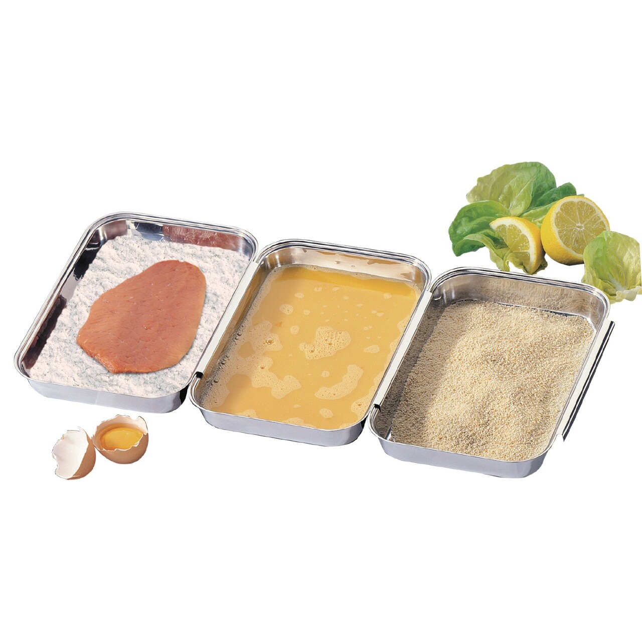 Reducere 40% - Set 3 tavi panare, inox, 15x22x3cm - Zokura 2 inox