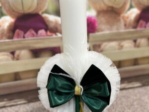 Lumanare Botez Voal Funda - Verde