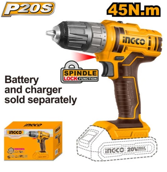 Reducere 35% - Masina de insurubat Bormasina 45nM, 15+1 trepte, 1500rpm, 20V Fara Acumulator Ingco CDLI200515 1 Masina de insurubat Bormasina 45nM