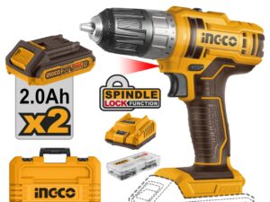 Masina de insurubat Bormasina 45Nm 20V cu 2 Acumulatori si Geanta Ingco CDLI200528E