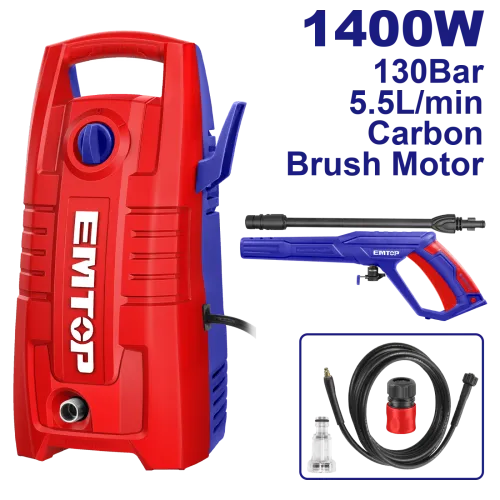 Reducere 24% – Aparat de spalat cu inalta presiune 1400 W, 130 bar - EHPW1401, EMTOP 1 Aparat de spalat cu inalta presiune 1400 W