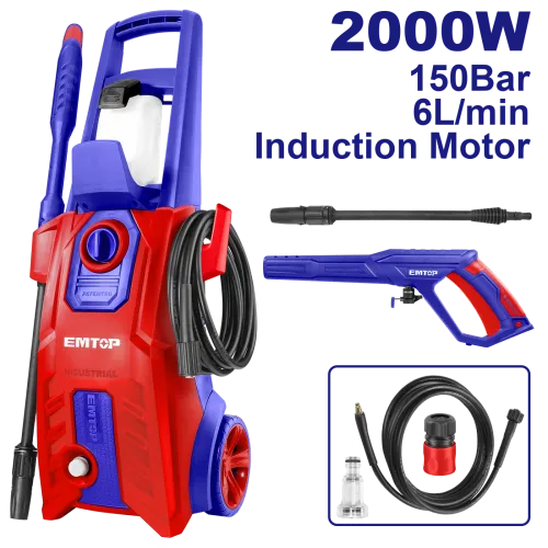Reducere 21% - Aparat de spalat cu presiune 2000W, 150 bar, 6L/min, furtun 5m - EHPW2001, EMTOP 1 Aparat de spalat cu presiune 2000W