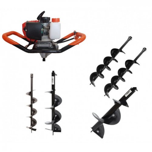 Reducere 14% - Set Motoburghiu pamant Campion 2.5 CP + 5x Burghii 100/150/200/250/300 mm/800mm 1 Set Motoburghiu pamant Campion 2.5 CP + 5x Burghii 100/150/200/250/300 mm/800mm