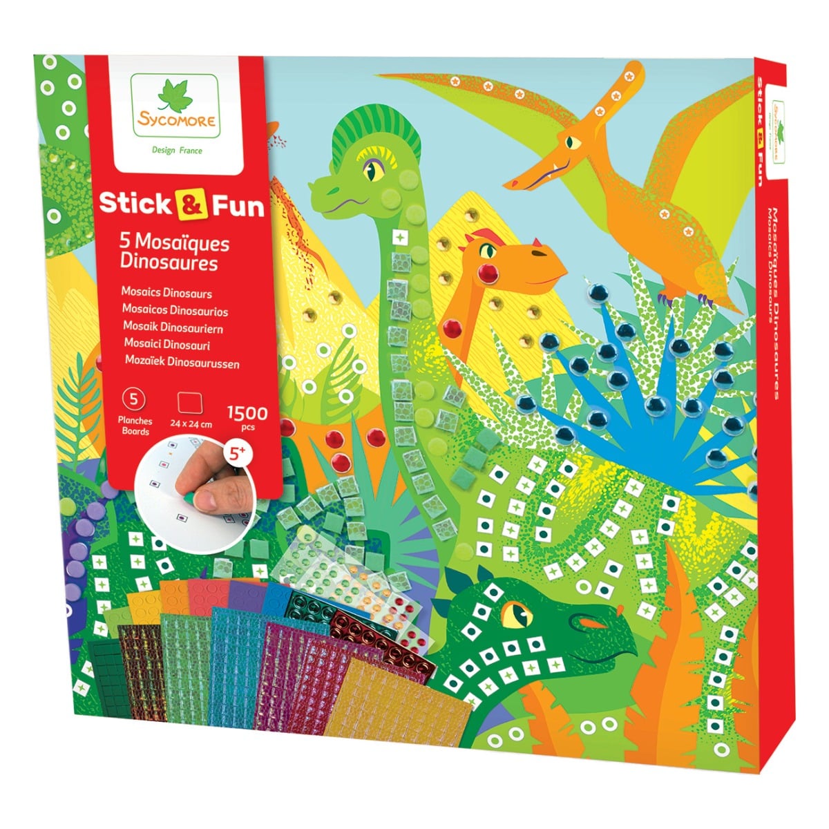 Reducere 50% - Set de creatie, Sycomore Stick n Fun Mozaic, Dinozauri 1 Set de creatie