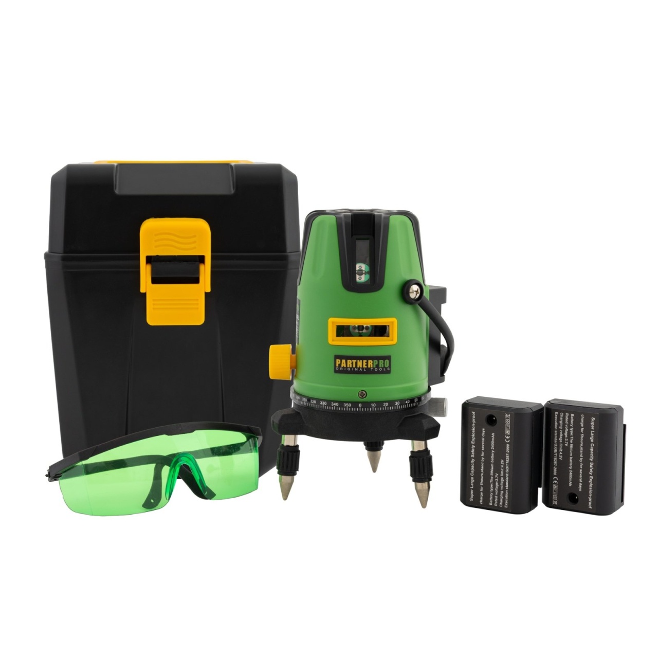 Reducere 30% - Nivela laser 5 linii, 40m, ±2mm/5m, si 2 acumulatori, PARTNER PRO PLE-5D 14624 1 Nivela laser 5 linii