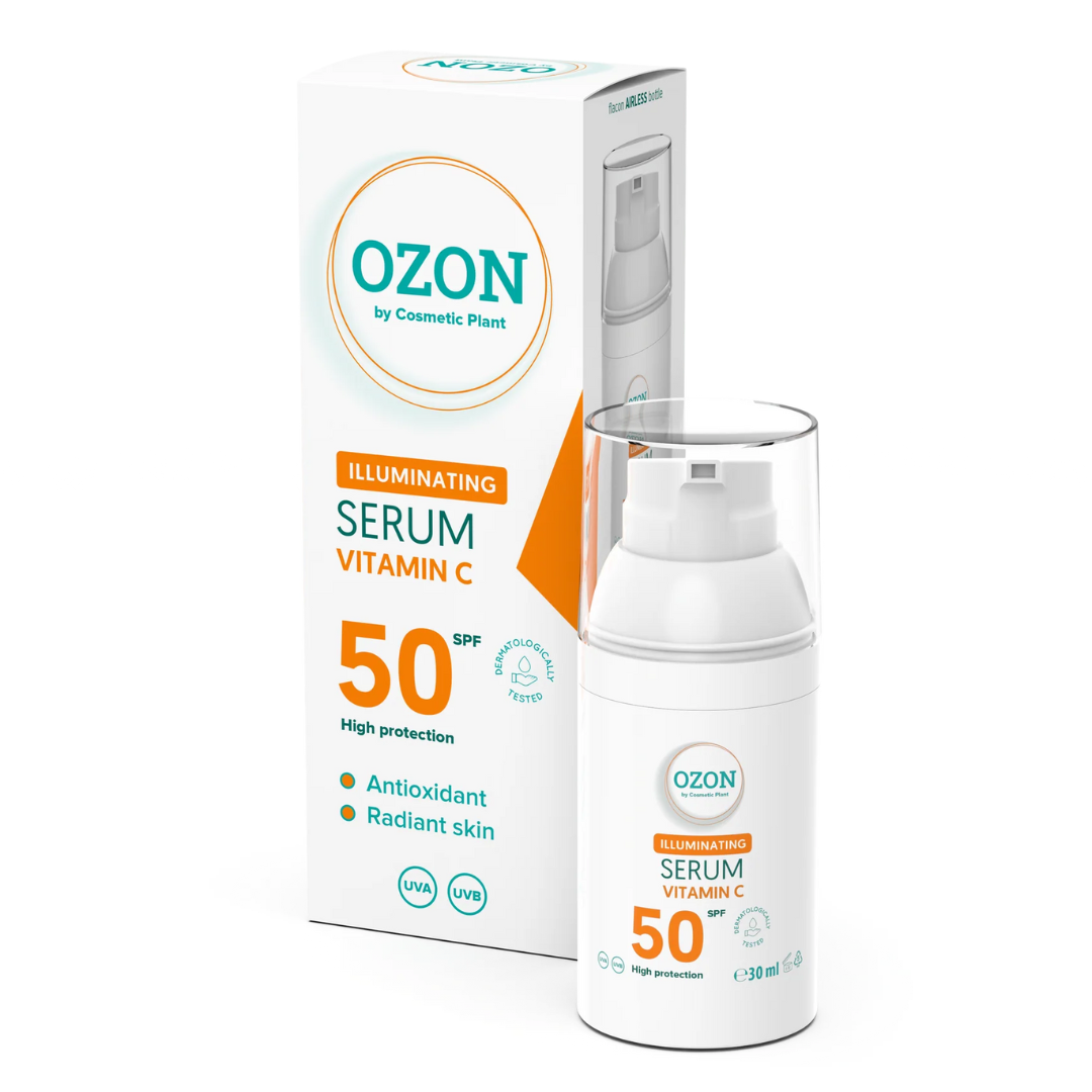 Reducere 20% - Serum iluminator cu Vitamina C si SPF50 Ozon, 30ml, Cosmetic Plant 1 Serum iluminator cu Vitamina C si SPF50 Ozon