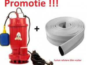Pachet Promotional Pompa Apa Murdara cu Plutitor + Furtun 20m - 2 Toli si Colier de Prindere