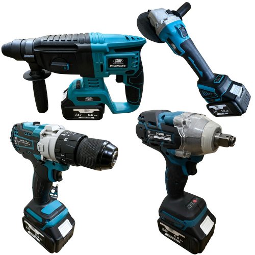 Reducere 46% - Bormasina cu impact + bormasina de gaurit + insurubat + flex + ciocan rotopercutor cu 2 acumulatori 36v, 5 Ah 1 Bormasina cu impact + bormasina de gaurit + insurubat + flex + ciocan rotopercutor cu 2 acumulatori 36v