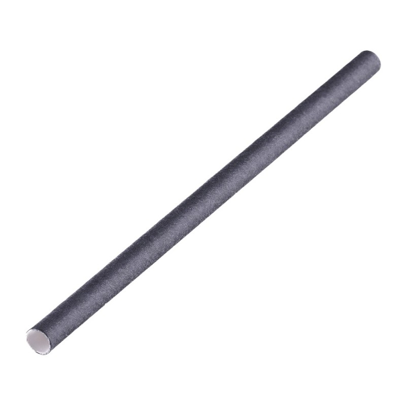 Reducere 14% - Paie Biodegradabile Compostabile de Hartie Negre, Ambalaj Individual, 7 mm, 250 Bucati 1 Paie Biodegradabile Compostabile de Hartie Negre