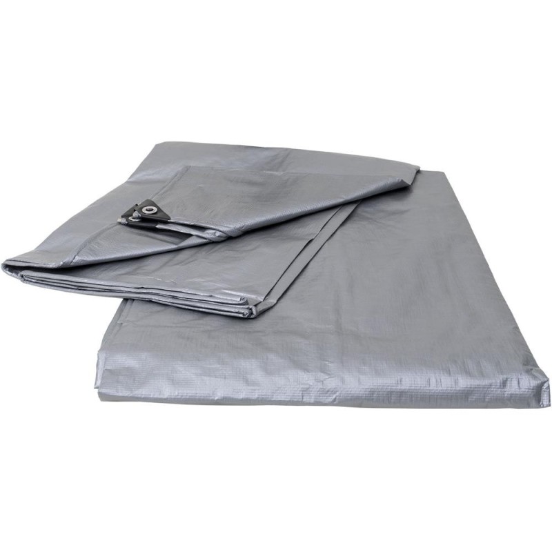 Reducere 14% - Prelata Impermeabila, 8 x 8 m, cu Inele de Prindere, UV, 110 g/mp, Argintie 1 Prelata Impermeabila