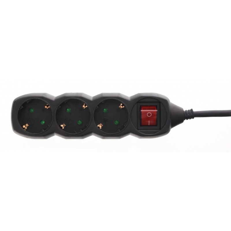 Reducere 14% - Prelungitor Electric cu Intrerupator, Negru, 3 Prize, Sectiune Cablu 3 x 1.5mm2, Lungime 3 m, Well 1 Prelungitor Electric cu Intrerupator