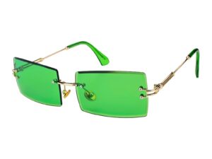 Ochelari de soare dreptunghiulari Andrea - Verde/Auriu