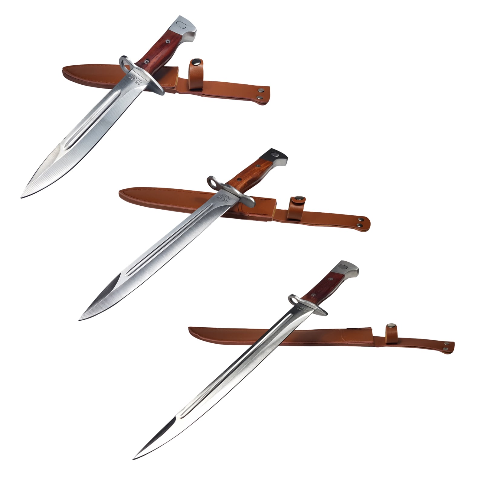 Reducere 50% - Set 3 cutite vanatoare, AK-47, teaca cadou 1 Set 3 cutite vanatoare
